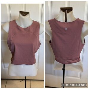 Size 8 Lululemon Jewel Emboss Spiced Chai Nulu/Mesh Yoga Tank Top.  In EUC!